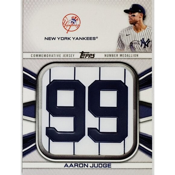 AARON JUDGE "99" JERSEY NUMBER MEDALLION 2022 TOPPS #JNM-AJ, YANKEES, MVP! - Picture 3 of 3